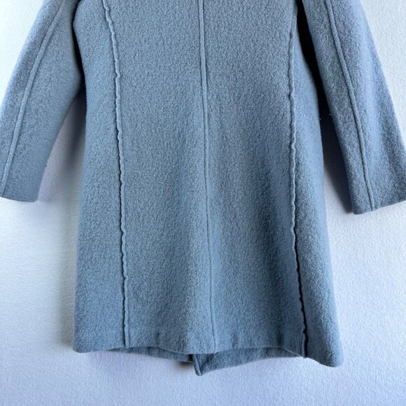 J.Crew Daphne Italian Boiled Wool Coat Womens 2 XS Blue Button Front Peacoat - Picture 12 of 13